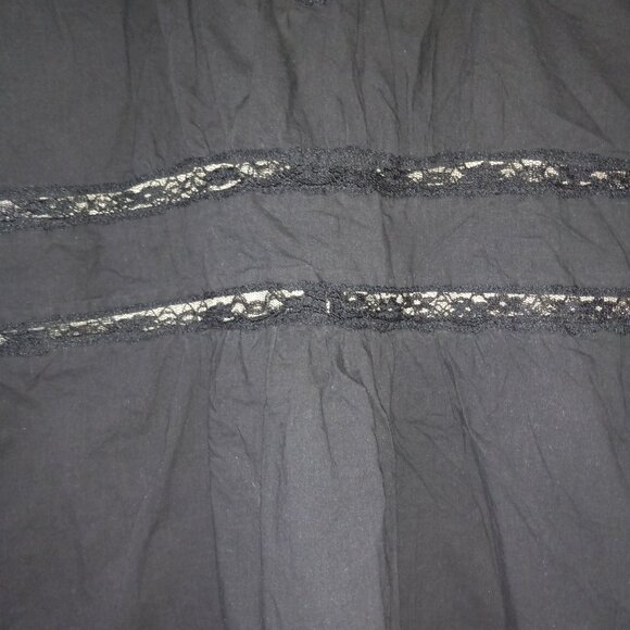 Black LIPSY Tank with Lace/Mesh/Buttons and Pleats Women's L - Picture 8 of 9